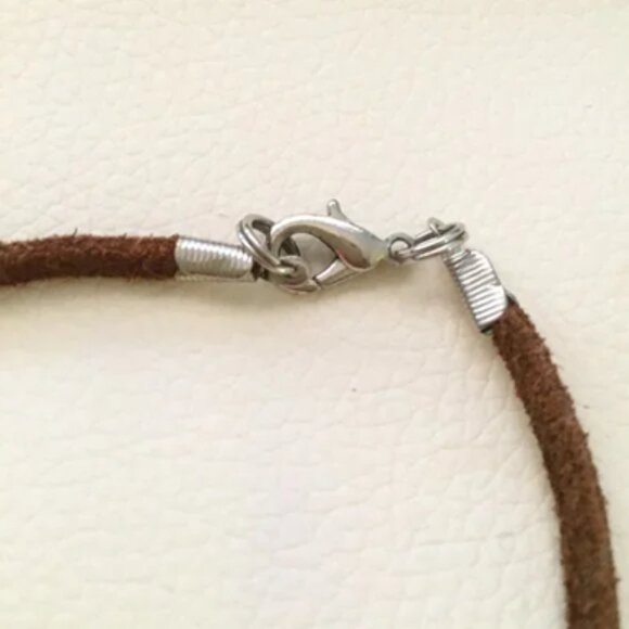 Y2K White Onyx Stone + Leather Wiccan Necklace - Picture 8 of 8